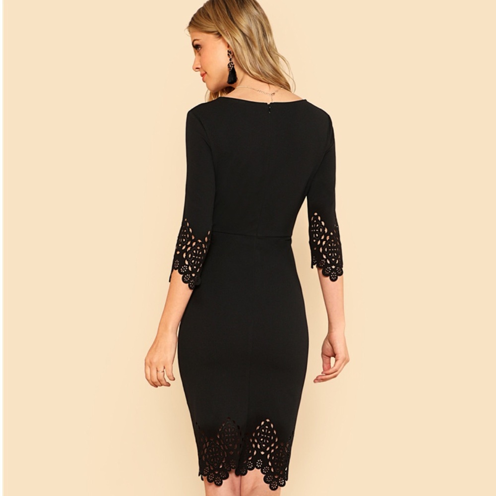 Little Black Dress With Laser Cutouts - Picture 2 of 7